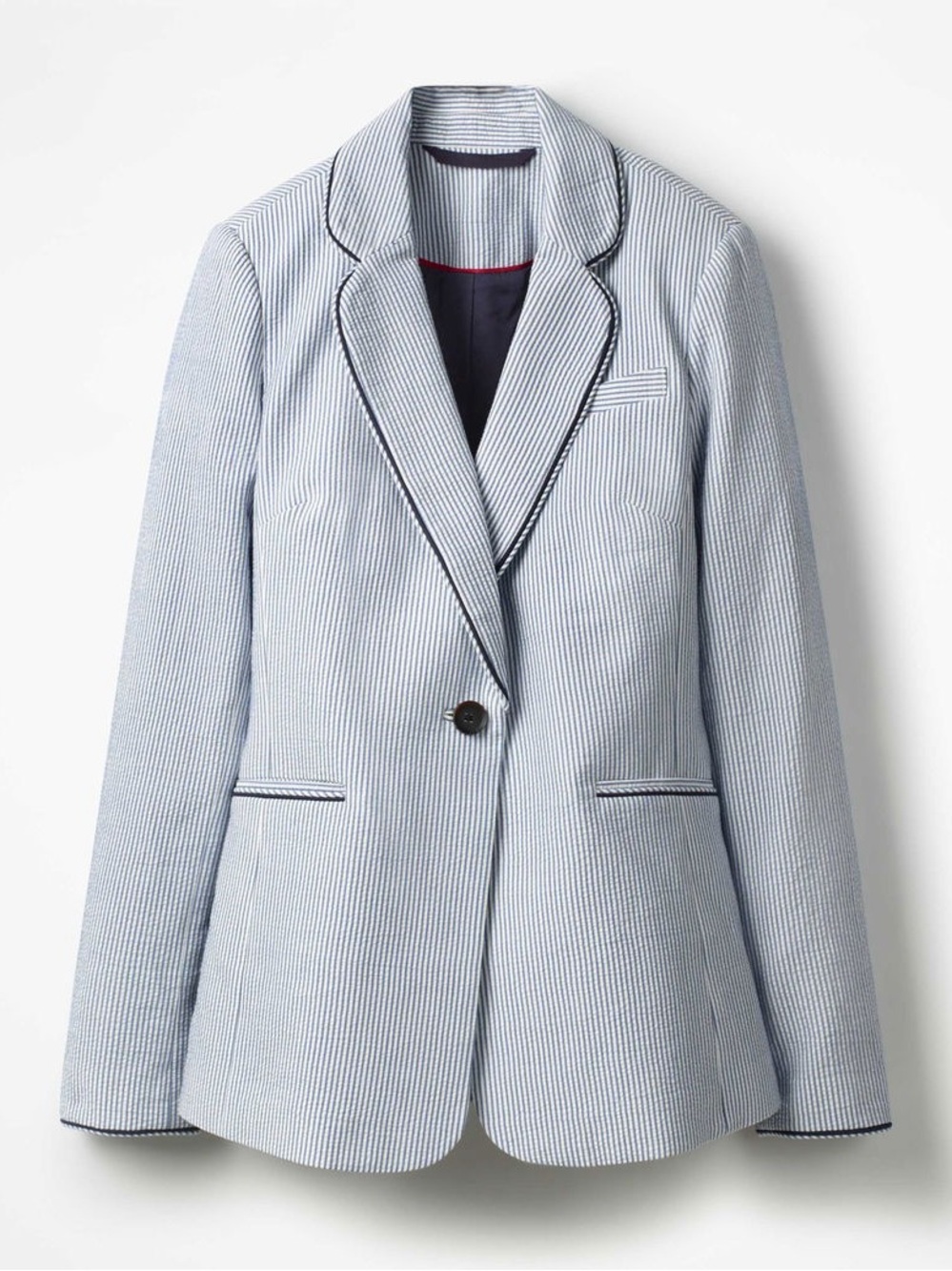 Women’s BODEN blue and white seersucker striped blazer- Size 4R
